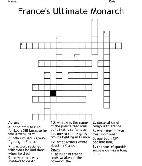 french monarch crossword|install a monarch crossword clue.